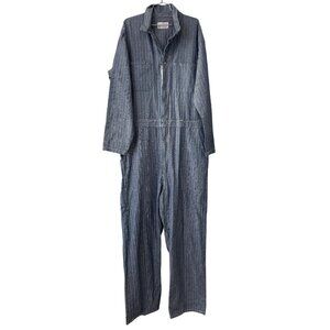 Brunswick Coverall Jumpsuit Size 46 Herringbone Cotton Blue Workwear Blue Work